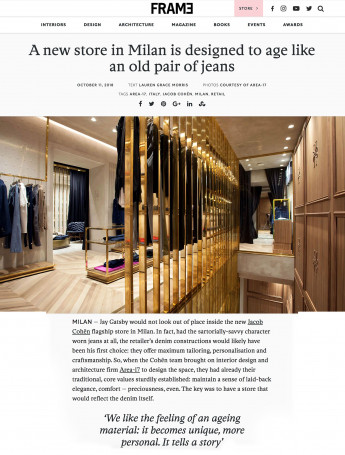 Jacob Cohen Flagship Milan on Frame Web